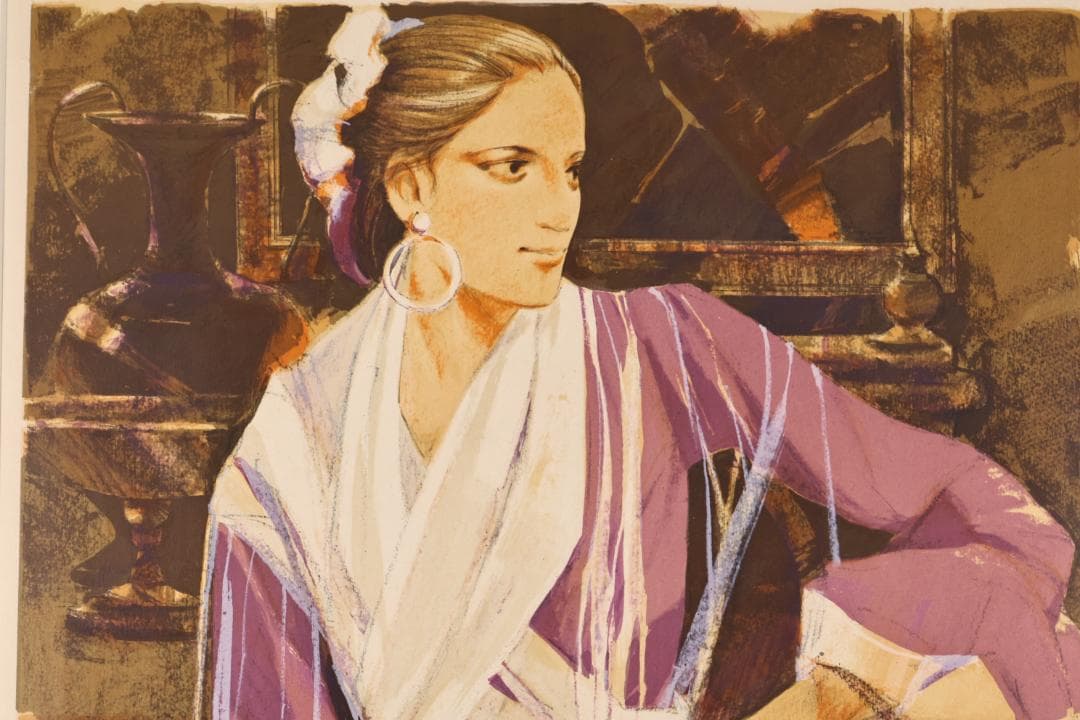 斉藤三郎　「 フラメンコ 」　リトグラフ　54/150　直筆サイン　BK028