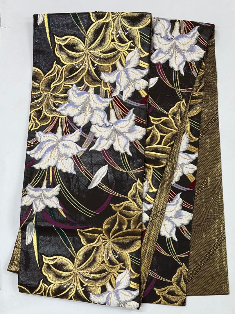 振り袖　フルセット　別誂長襦袢　金彩加工　刺繍入り　両面全通袋帯　個性的　663