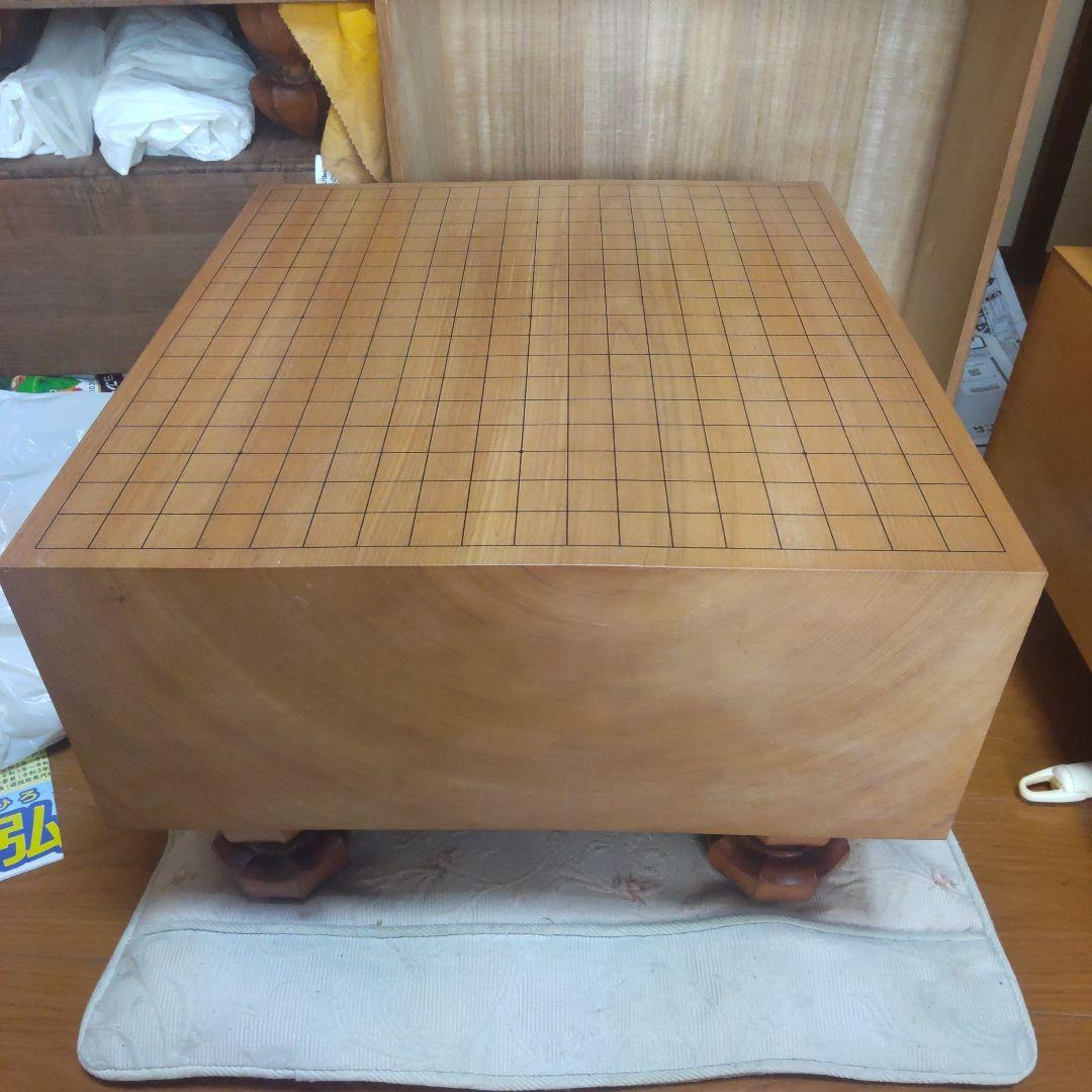 本桂脚付き碁盤六寸盤　木裏板目　桐覆い付き