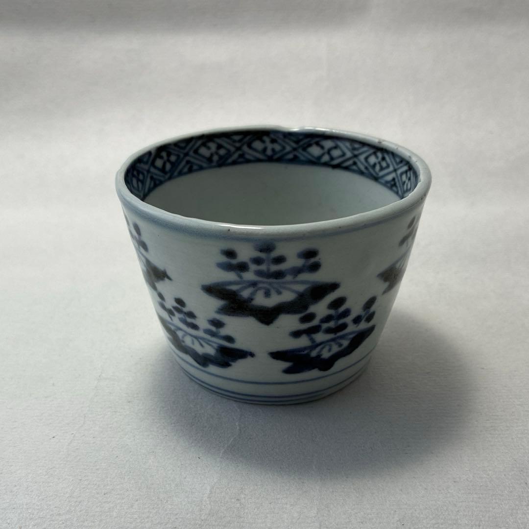 古伊万里　染付　五三桐　蕎麦猪口