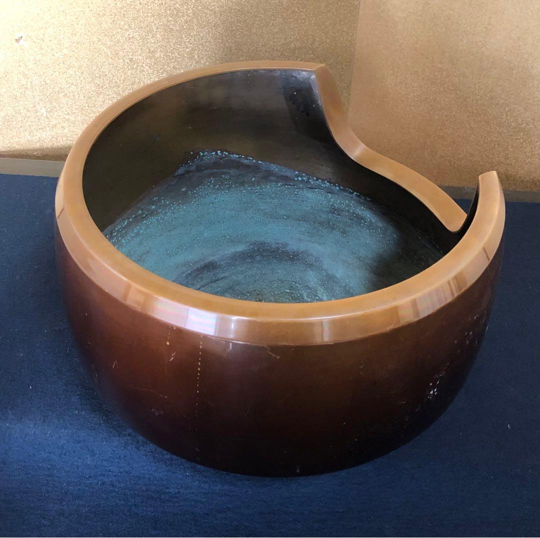 《レ》茶道具 唐銅風炉 秋元宗幹 真塗小板付 共箱 251111う6