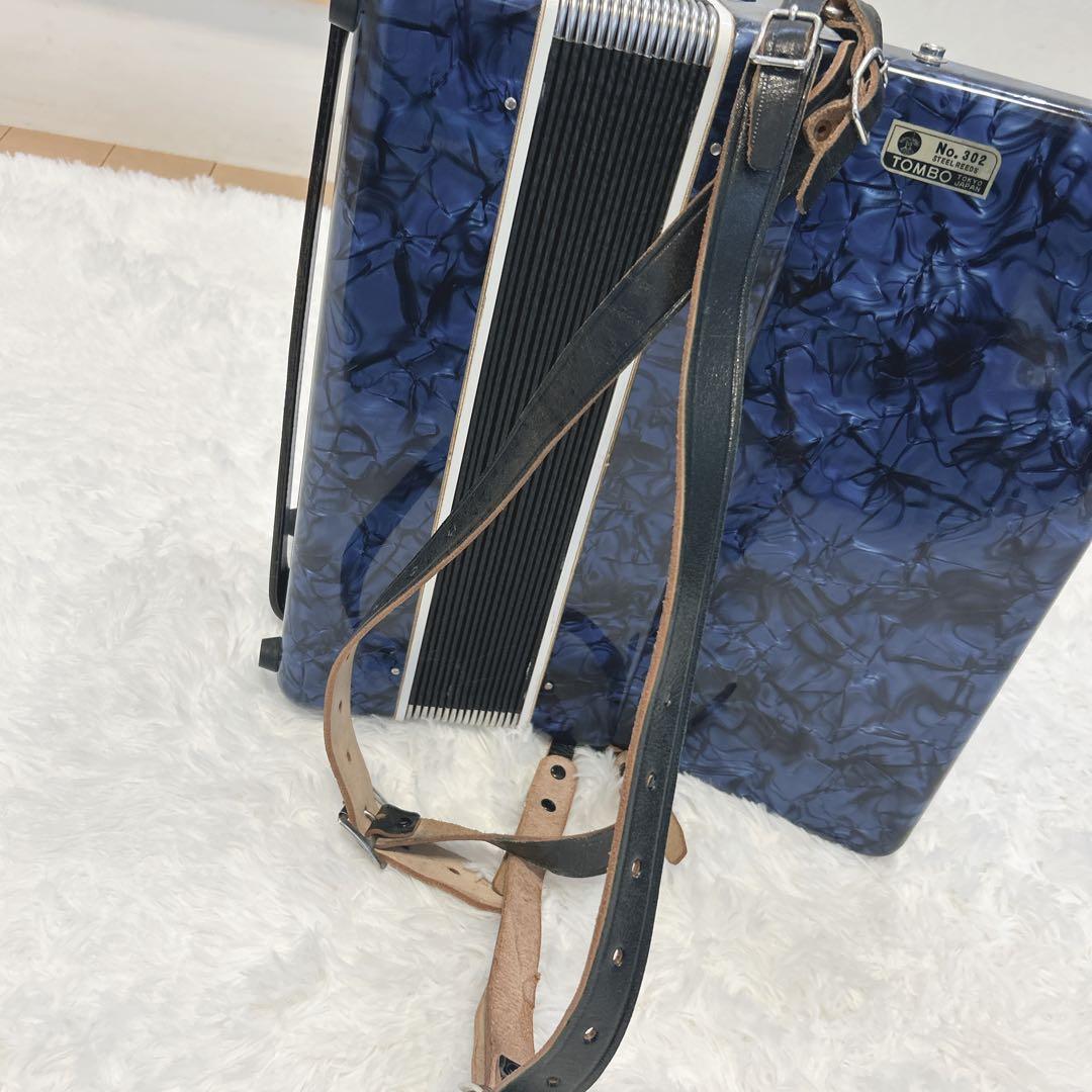 【美品】TOMBO トンボアコーディオン No.302 ブルー 希少