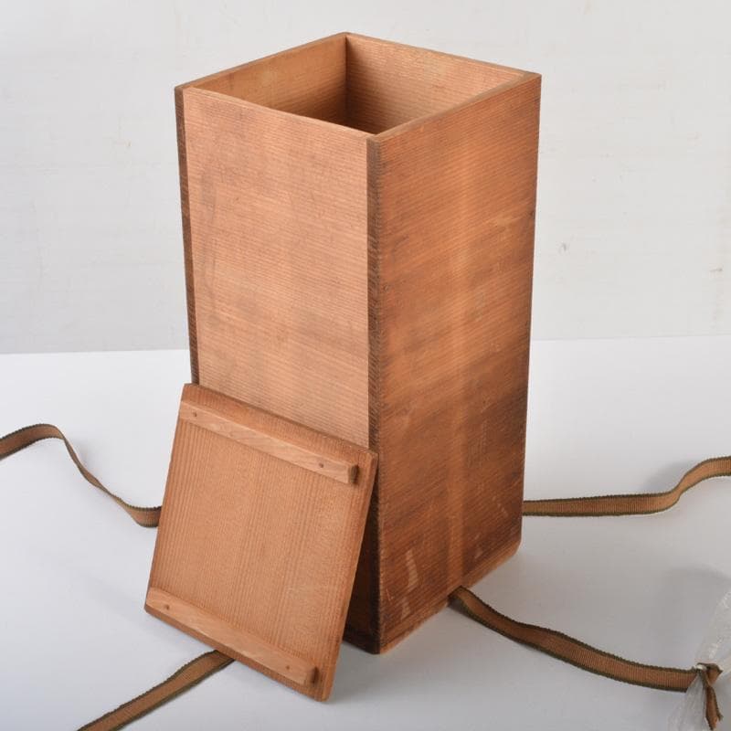 松華堂　古銅青銅　杵型　饕餮文花瓶　花器　共箱　N　6389