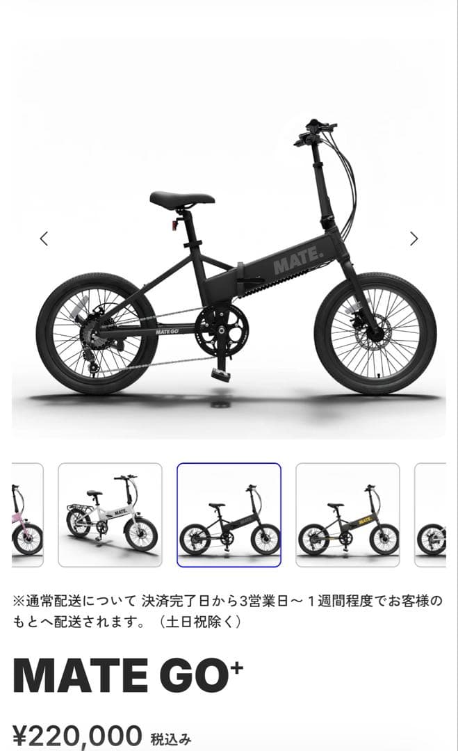 【新品未使用】 MATE GO+ Subdued Black