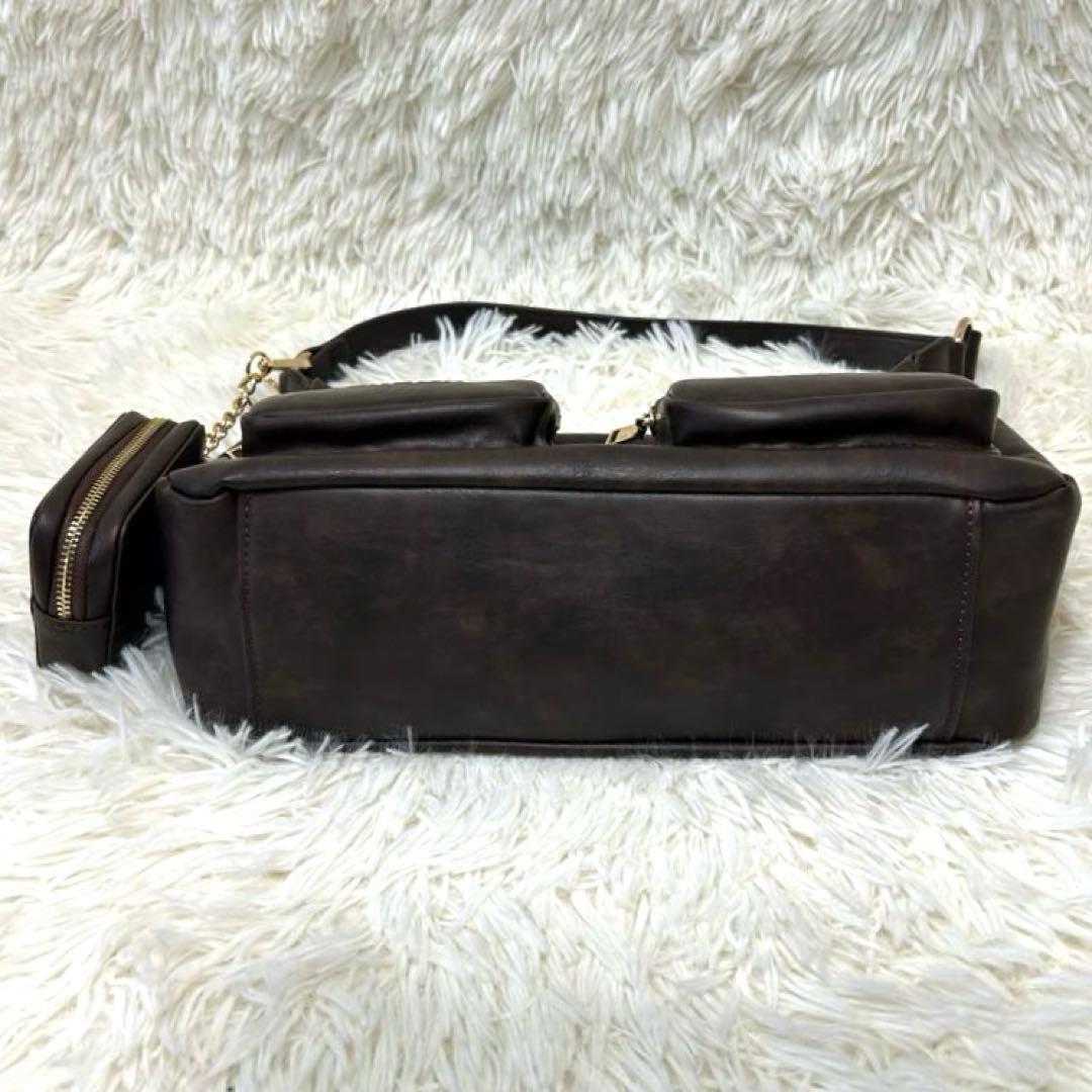 ALLISON BROWN ショルダーバッグ ポーチ付き　チョコレート