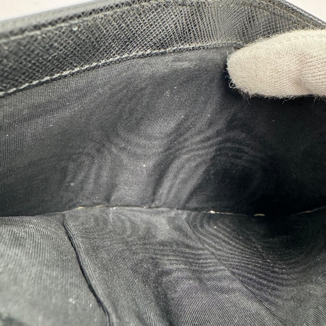 PRADA プラダ サフィアーノ メタル 二つ折り財布 1ML018 ブラック