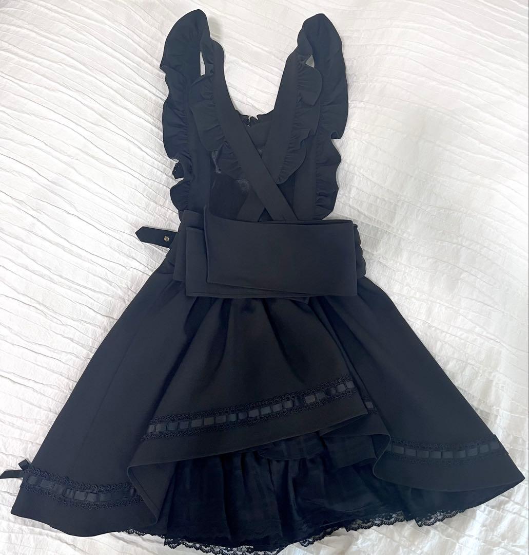 LIZ LISA（リズリサ） バックカシュクールエプロンジャンスカ ブラック