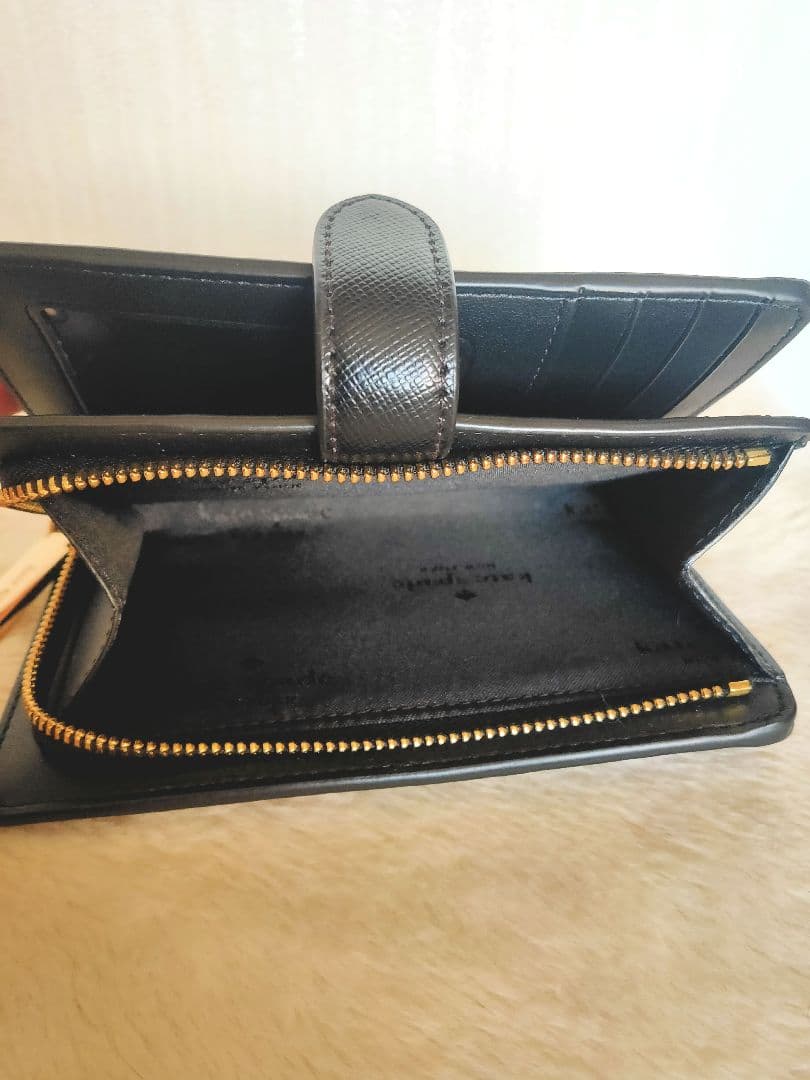 新品未使用 kate spade マディソン 二つ折り財布 L字ジップ ブラック