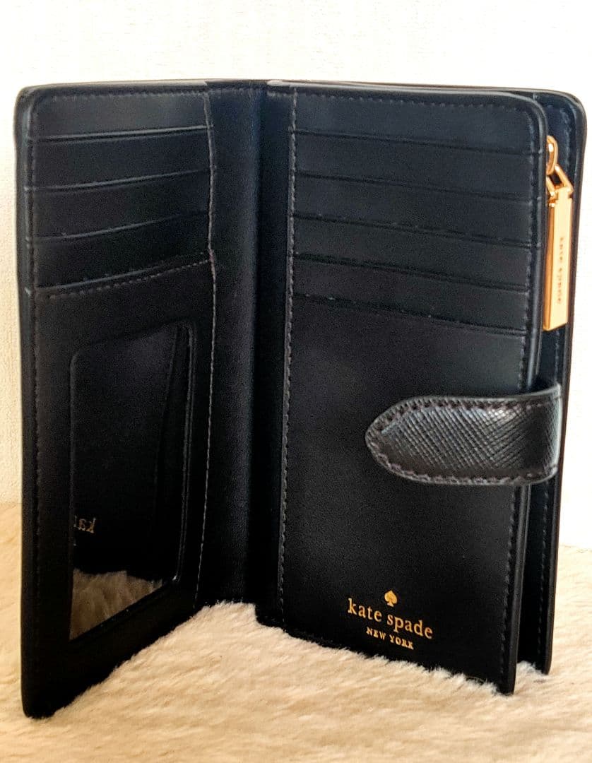 新品未使用 kate spade マディソン 二つ折り財布 L字ジップ ブラック