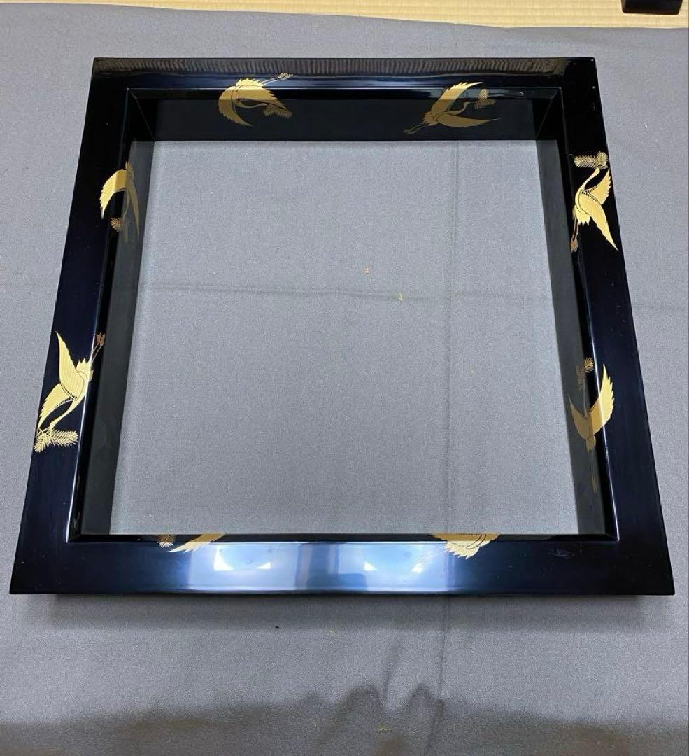 茶道具/炉縁 宗春造『松喰鶴蒔絵』 共箱