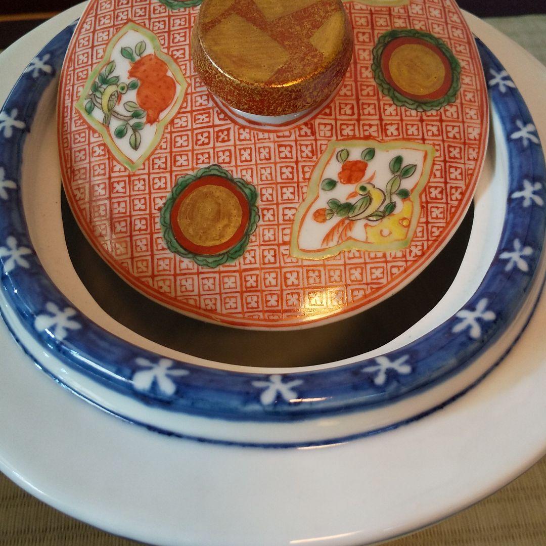 水指 景徳鎮染付竹絵末広形