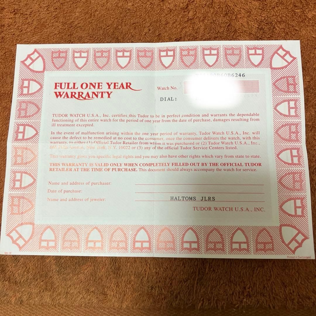 チュードル TUDOR サブマリーナ デイト 75190 箱 保証書 自動巻き