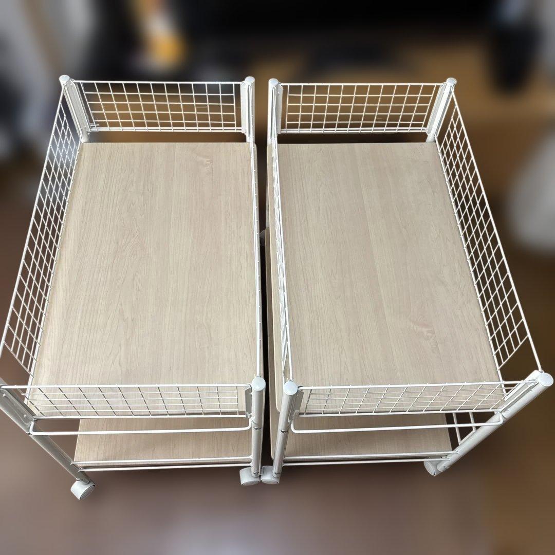 山善押入れ収納ラック ストッパー付き 2個セットOSR-7544WH/WH