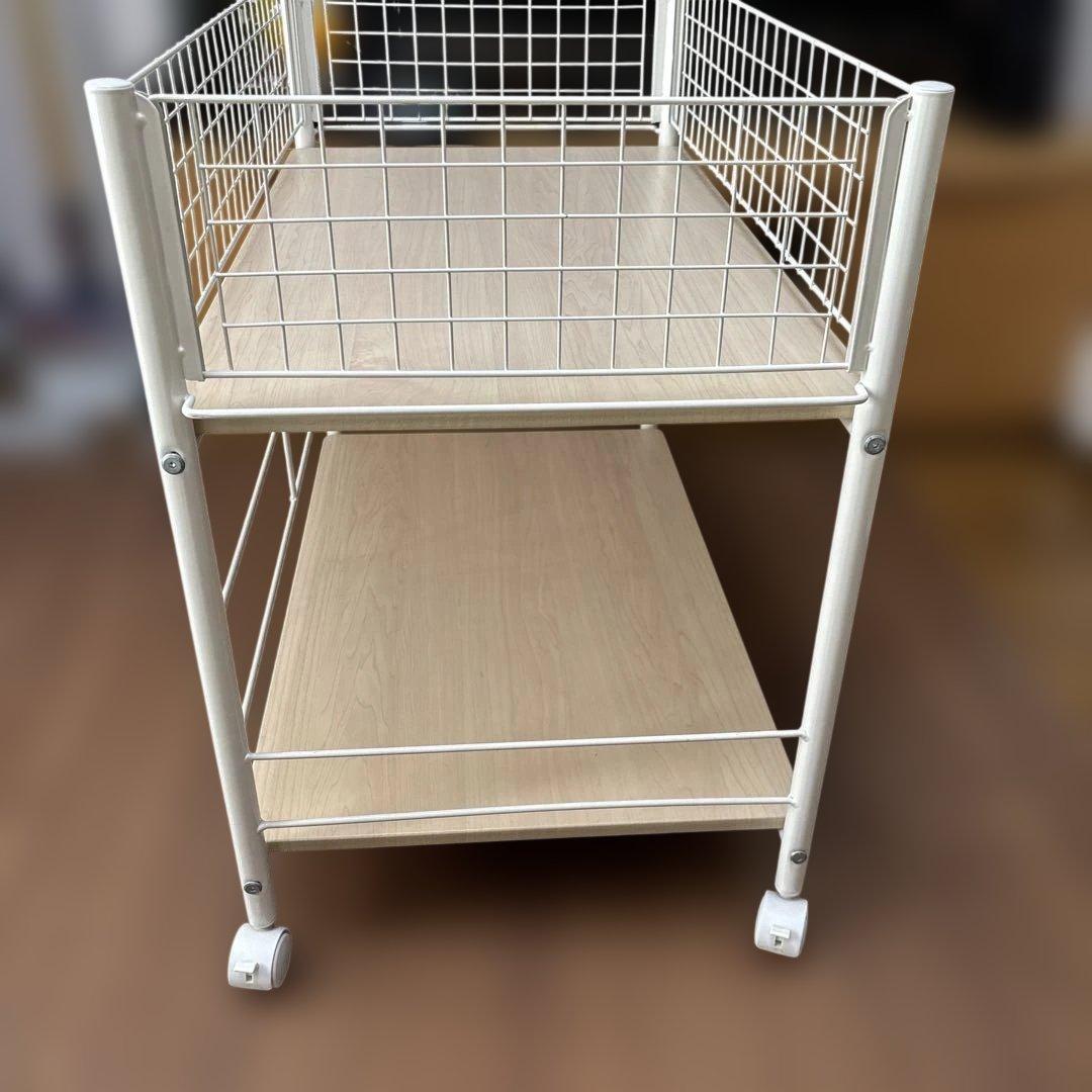 山善押入れ収納ラック ストッパー付き 2個セットOSR-7544WH/WH