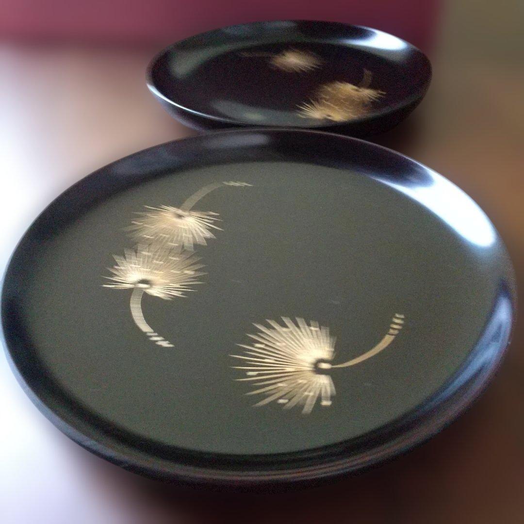 会津塗 銘々皿 沈金たんぽぽ