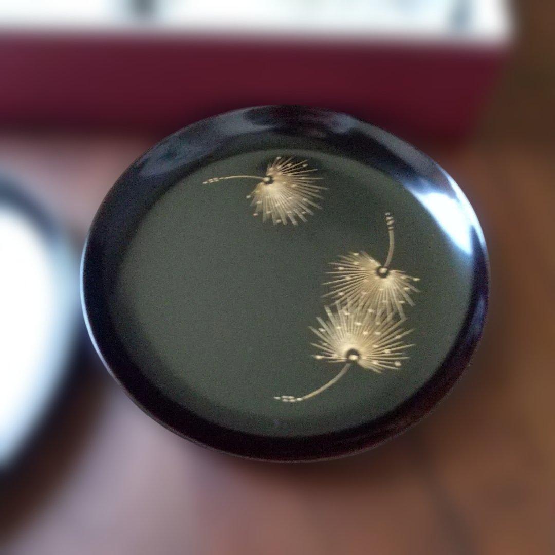 会津塗 銘々皿 沈金たんぽぽ