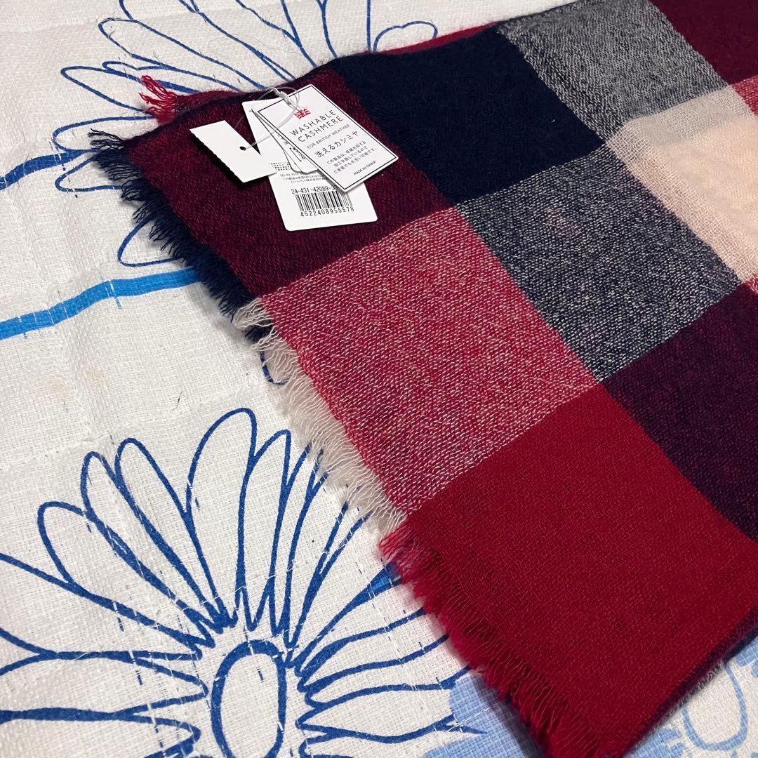 【希少・新品】マッキントッシュ　洗える　ブロック　チェック　カシミヤ　マフラー