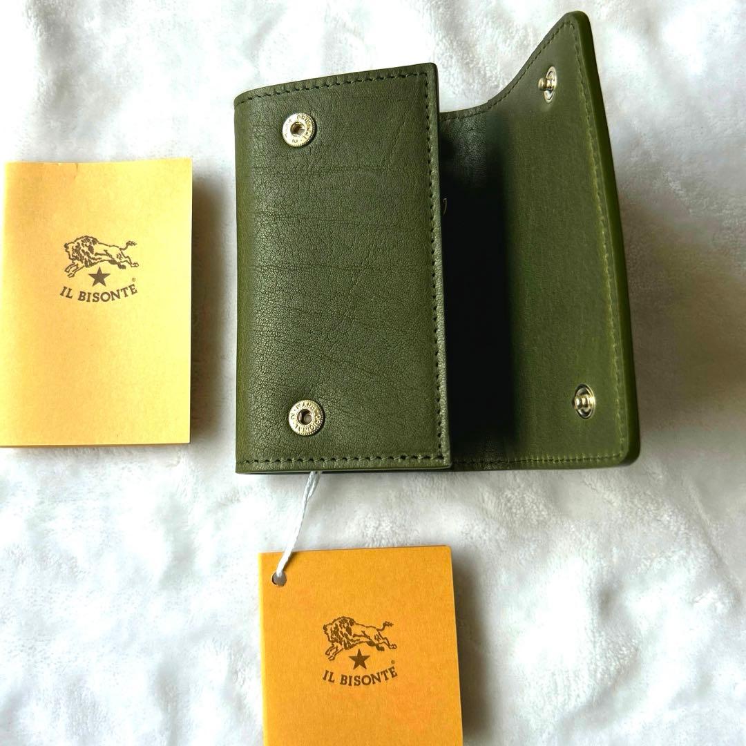 新品未使用 イルビゾンテ レザー キーケース モスグリーン 6フック