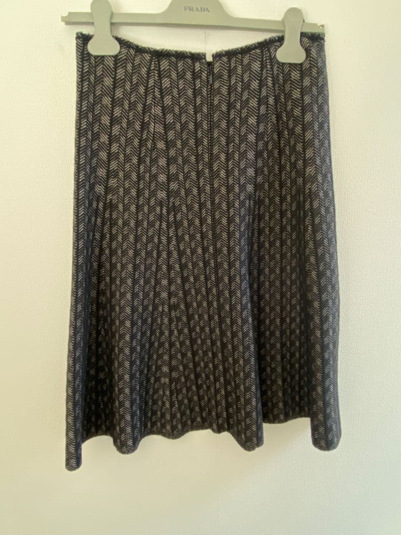 PRADA フレアスカート ヘリンボーン模様