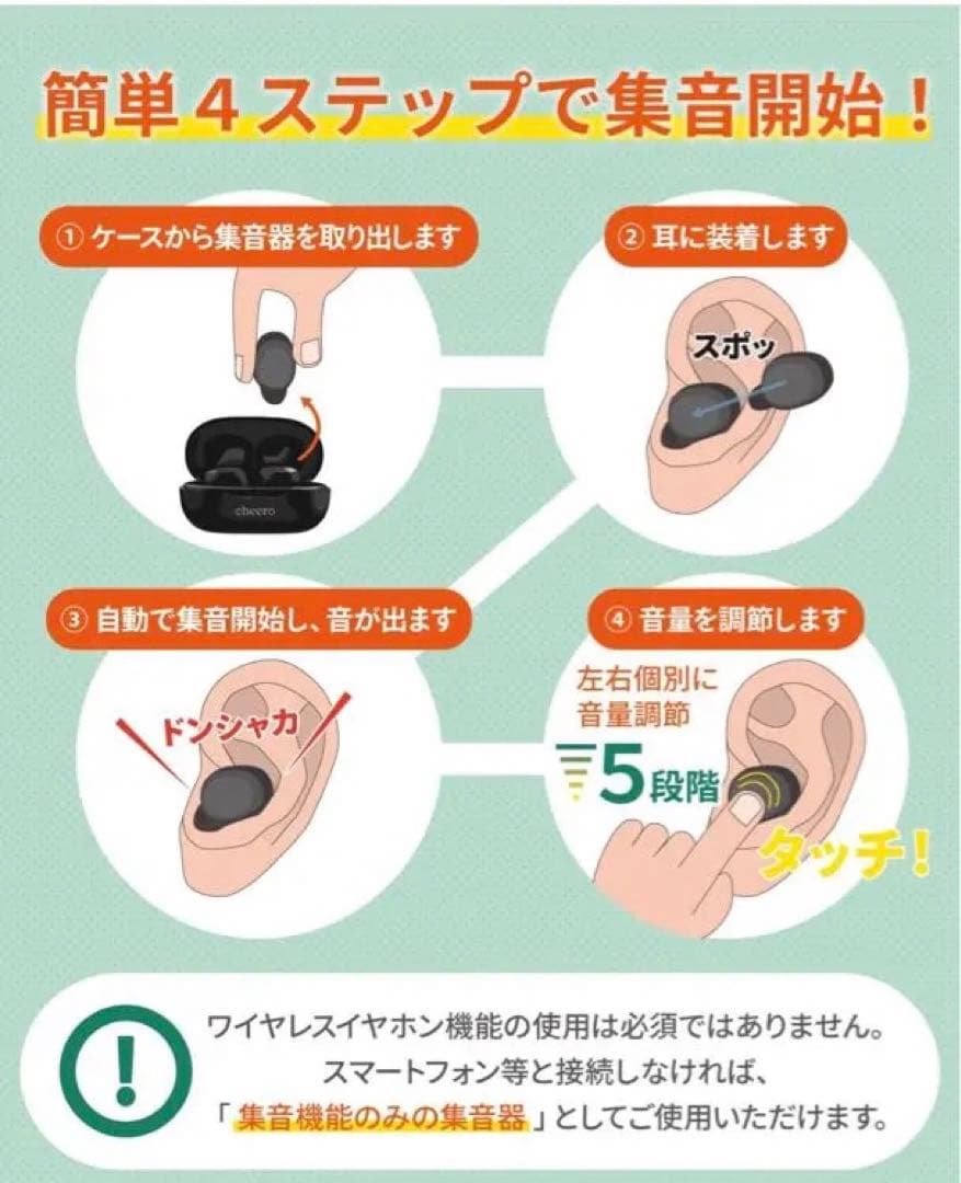 cheero ワイヤレス集音器 CHE-S-001