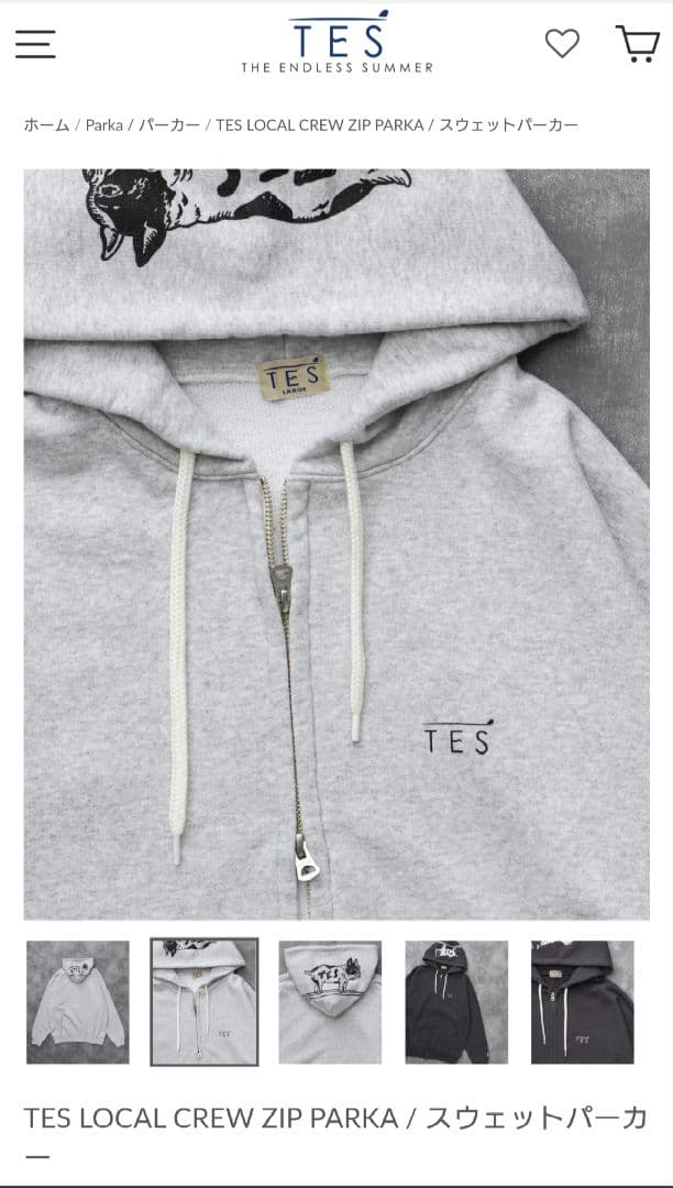 トップス LOCAL CREW ZIP PARKA THE ENDRESS SUMMER