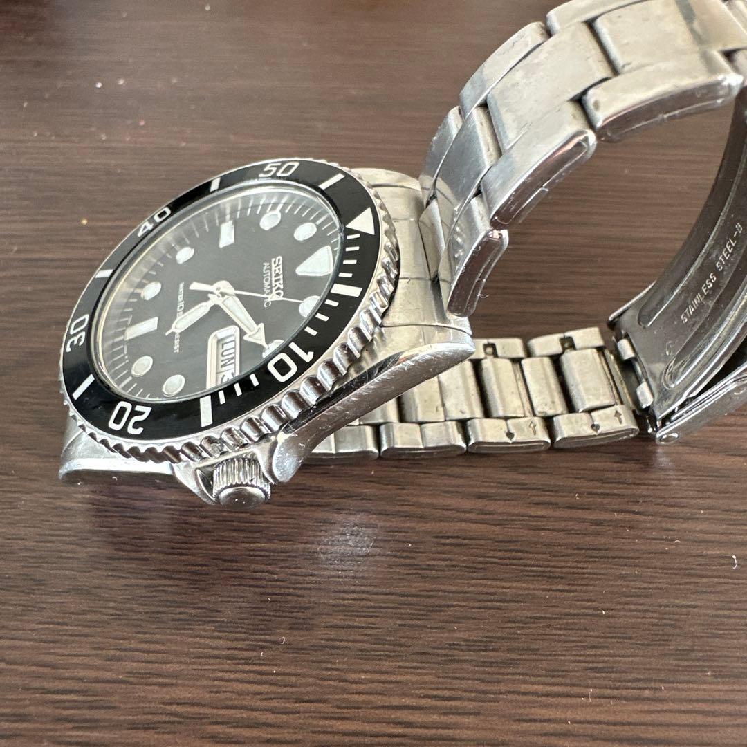 自動巻き時計 ステンレススチール 黒文字盤