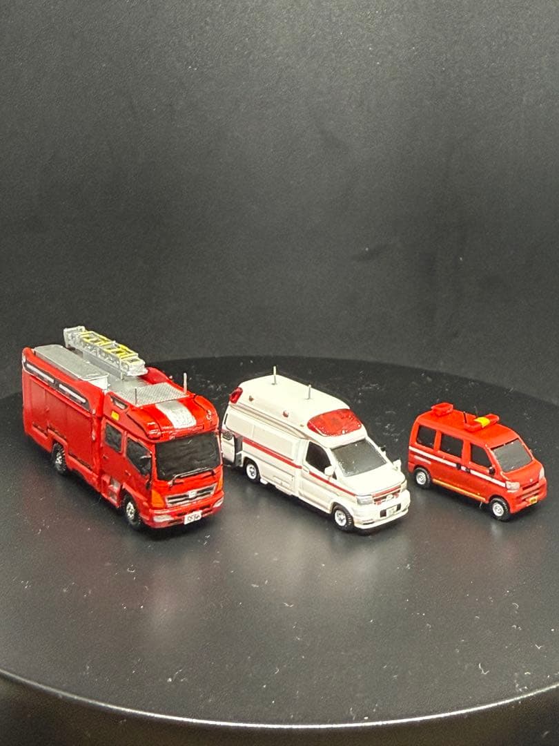 1/150 トミーテック　トラコレ　カーコレ　エフトイズ加工品　消防車3台セット