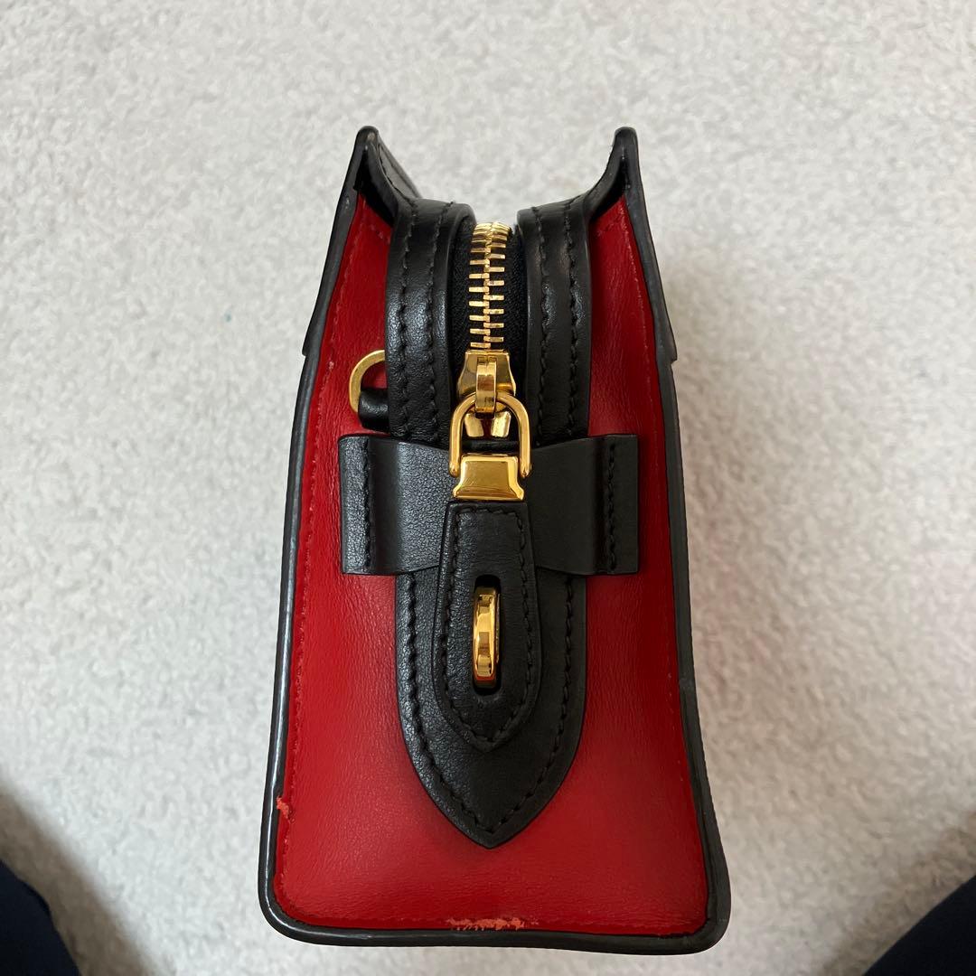 ショルダーバッグ 1BH043 レッド ブラック サフィアーノレザー PRADA