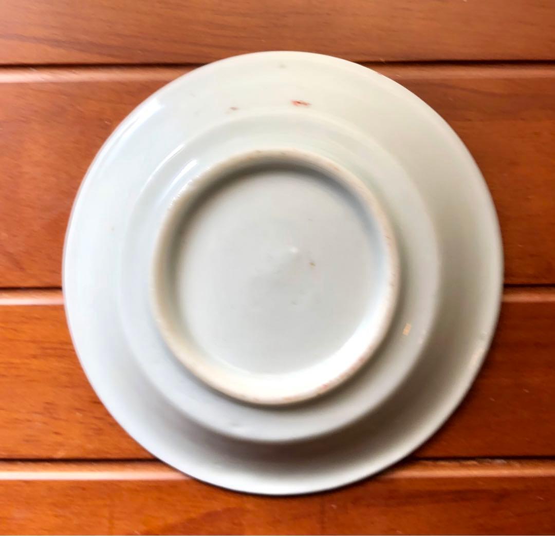 赤 海老小皿　蝦豆皿 4枚　色絵 絵付 印文 絵皿　骨董　伊万里 古伊万里 台湾