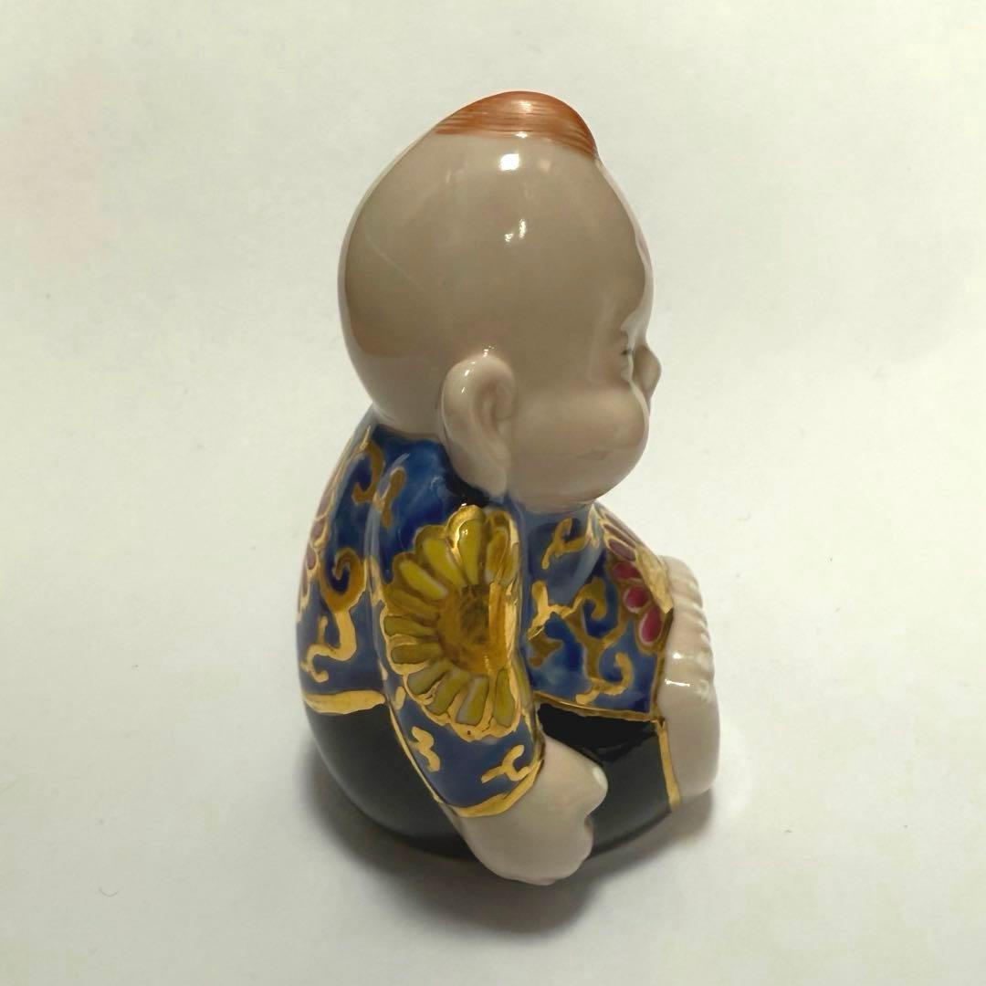 新品☆九谷焼 ビリケン 4号 福の神 唐草模様 開運 幸運 魔除け 良縁 縁起物
