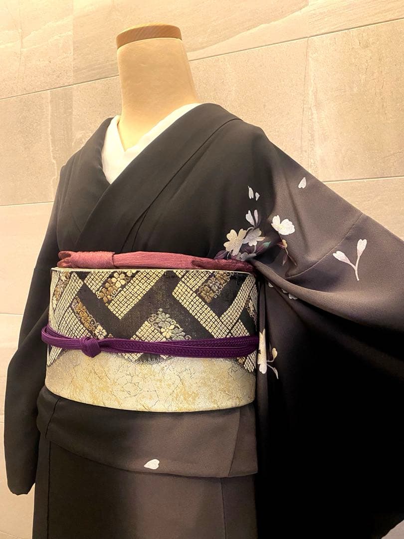 ほーさん　訪問着 月花桜模様　　未使用　袋帯セット