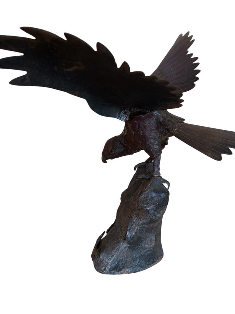 置物　鷹　鷲　金属製　金属工芸品　インテリア　銅