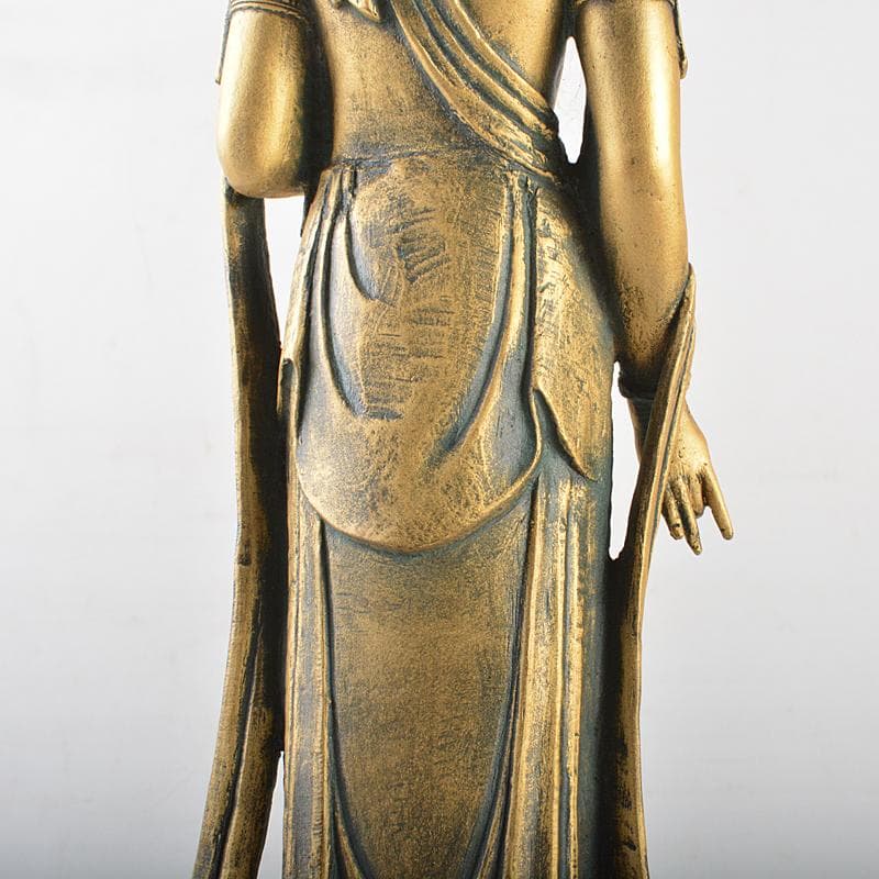 北村西望謹作　銅塗金　聖観世音菩薩像　仏像　87/1000　M　R5500