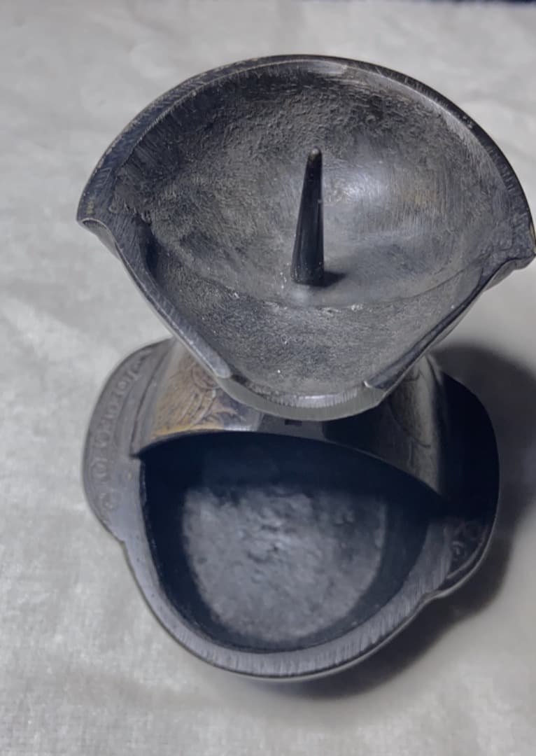 燭台　　金属製時代物携帯用燭台  アンティーク 稀少  仏具骨董