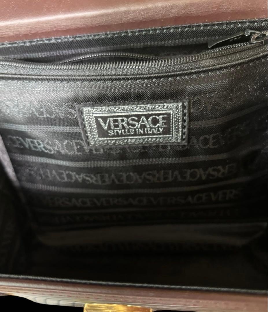 【VERSACE ヴェルサーチ】極希少品！ハンドバッグ サンバーストロゴ 美品！