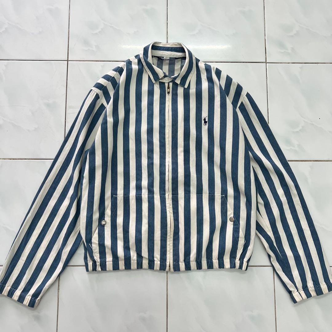 90s S スイングトップ チンスト ラルフ　縦ストライプ　シンガポール製