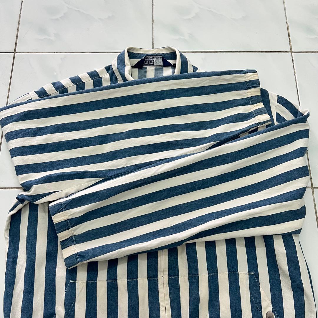 90s S スイングトップ チンスト ラルフ　縦ストライプ　シンガポール製