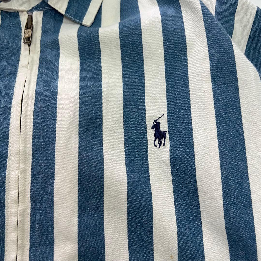 90s S スイングトップ チンスト ラルフ　縦ストライプ　シンガポール製