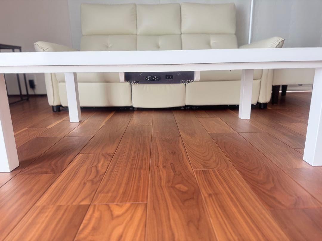 ホワイトテーブル 光沢仕上げ こたつ