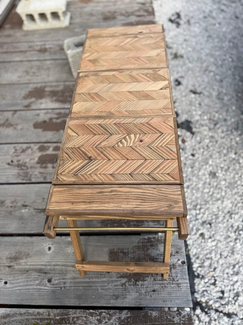 フラットバーナーテーブル igtテーブル フォールディングテーブル ヘリンボーン