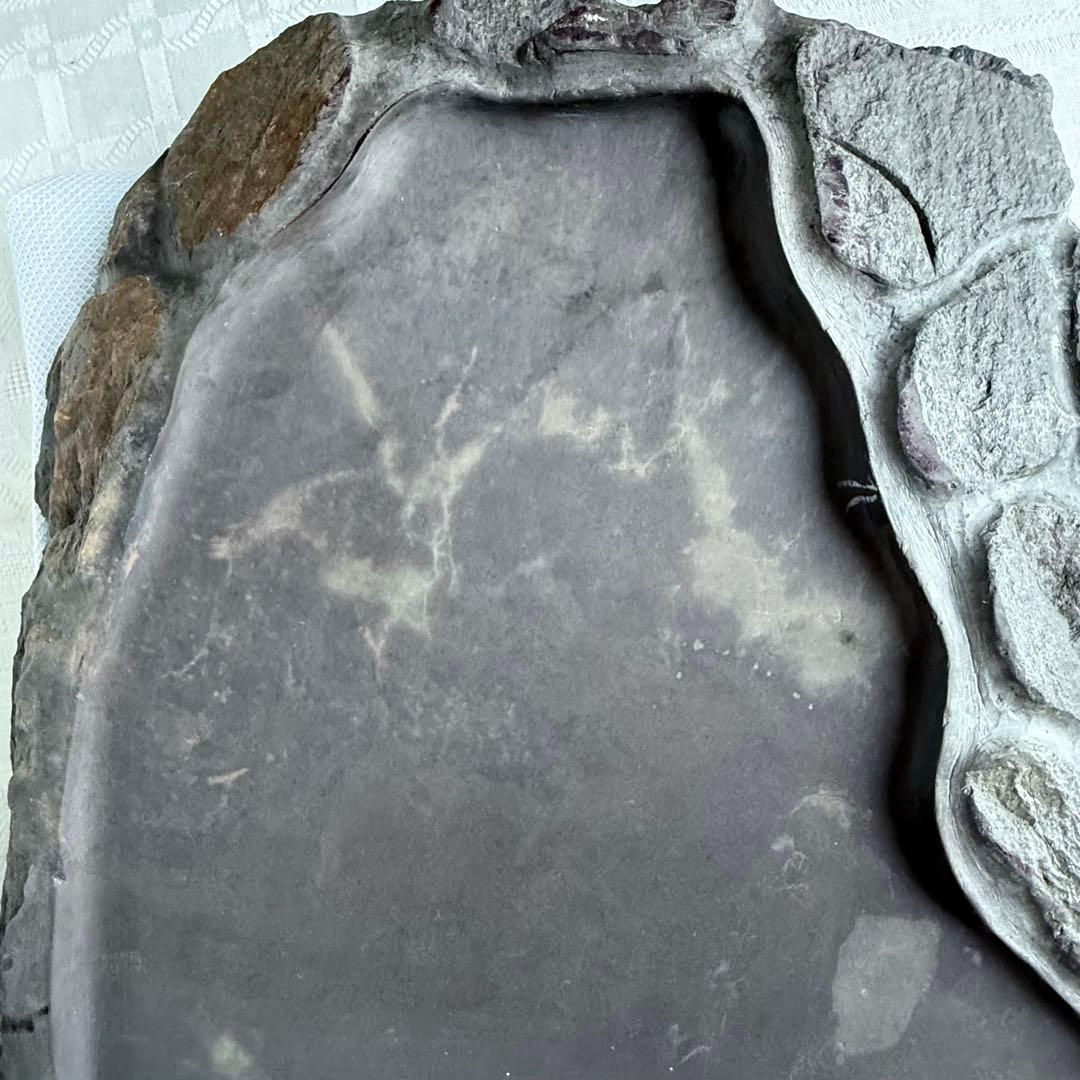 超限定出品18日20時‼️端渓硯大硯　鳥梅陽刻天然眼中國美術唐木台と蓋証明書付①