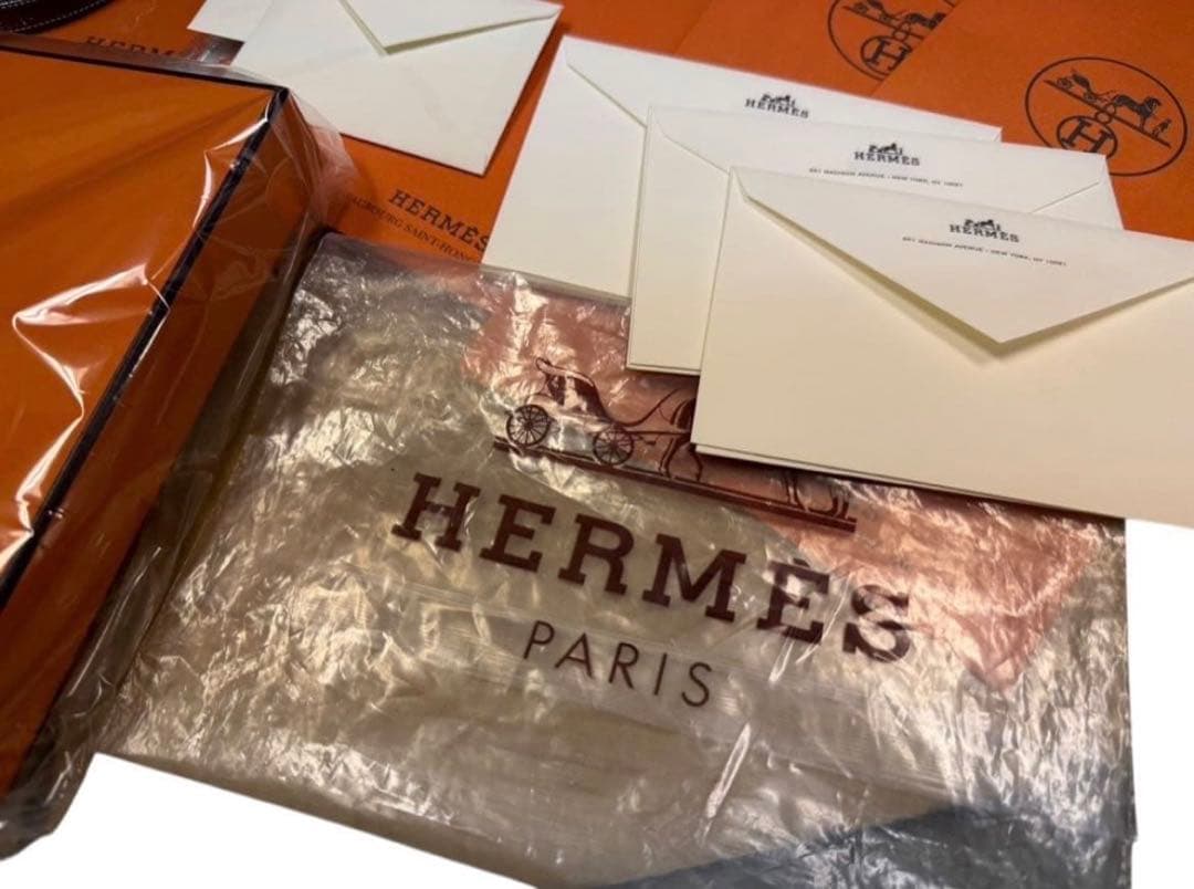 HERMES エルメス ラッピングリボンロール 封筒 ショッパー セット
