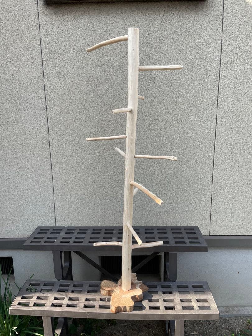 国産ヒノキ　鳥用止まり木　大型スタンド　約112センチ　小型インコ　中型インコ用