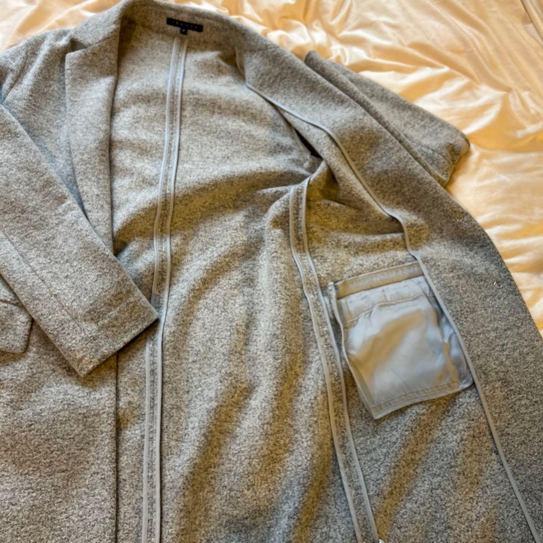 theory グレー チェスターコート ロング