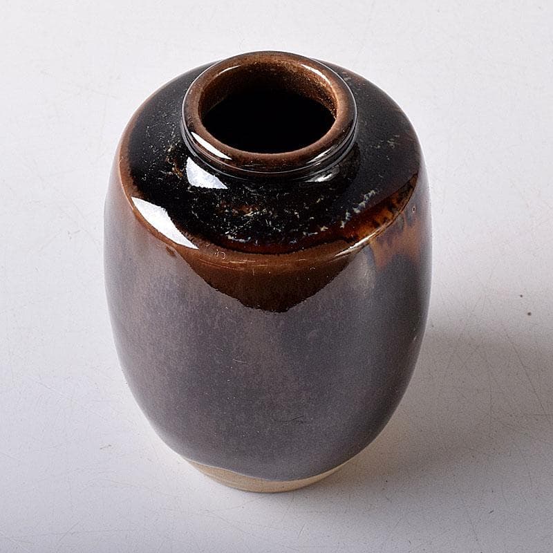 茶道具　京焼　桶谷定一作　肩衝茶入　仕覆付　共箱　V　7748