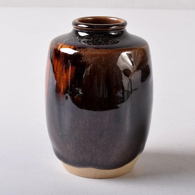 茶道具　京焼　桶谷定一作　肩衝茶入　仕覆付　共箱　V　7748