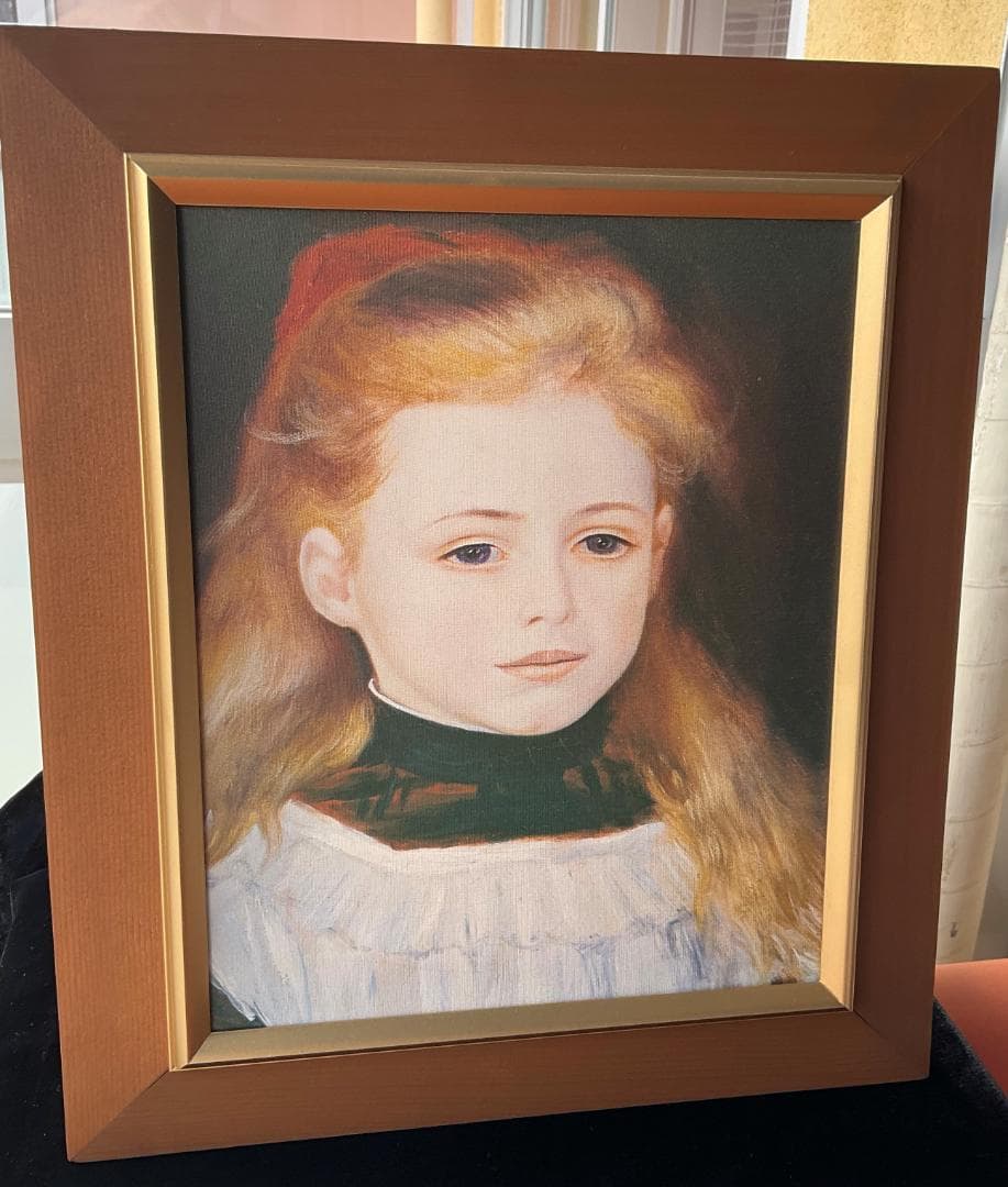 ルノワール　「白いエプロンの少女」額付きF3