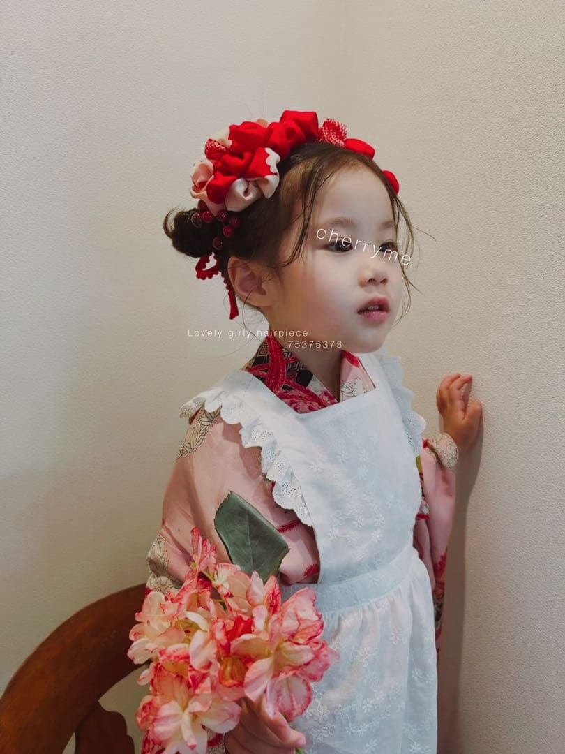 a*x様 七五三　七五三髪飾り　ヘッドドレス　着物髪飾り　リメイク髪飾り　021