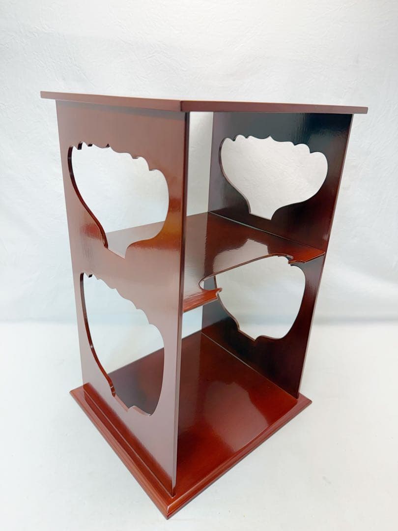 未使用 茶道具 能作 木製朱塗 紹鴎好 水指棚 共箱