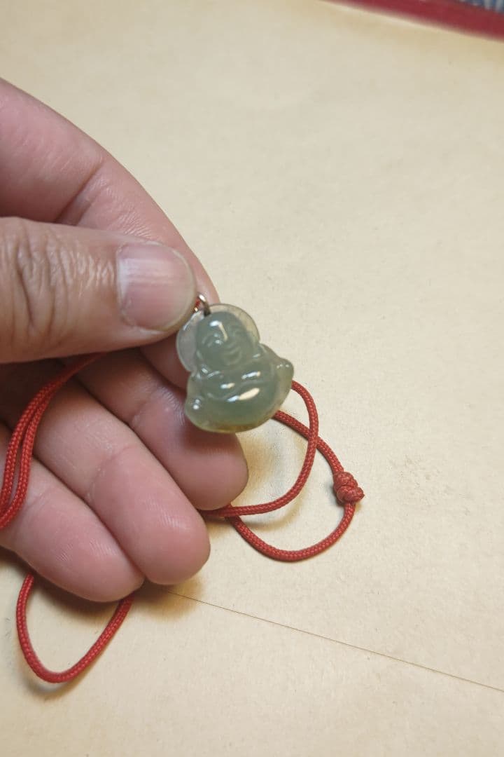 翡翠　大黒天　ネックレス　ペンダント　玉石　仏像、根付